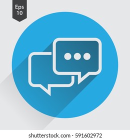 Message Flat Icon. Simple Sign Of Chatting. Vector Illustrated Symbol. 