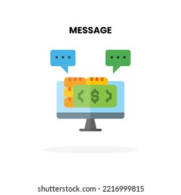 Message flat icon. Vector illustration on white background. Can used for digital product, presentation, UI and many more.