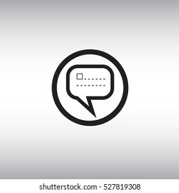 Message flat vector icon. New message isolated vector sign. Short message notification.
