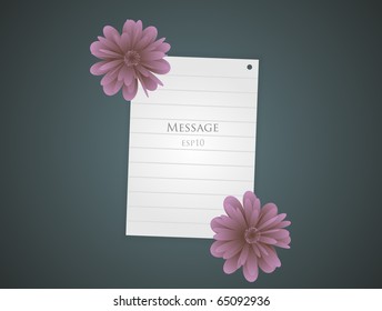 Message with flowers for your design. Fully vector, enjoy!