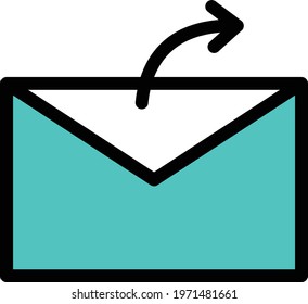 message forward vector line colour icon