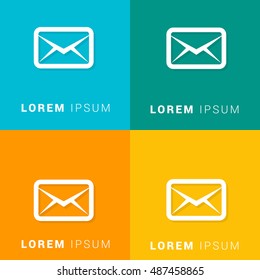 Message Four Color Material Designed Icon / Logo