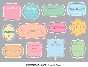 Message frame set　vector illustration