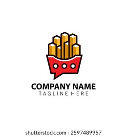 message French fries logo design vector