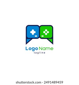 message game logo design vector