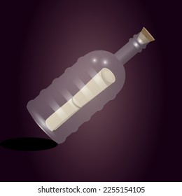 message in a glass bottle illustration vector design