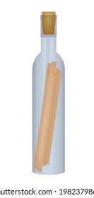 Message in glass bottle. vector