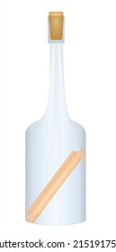 Message in glass bottle. vector