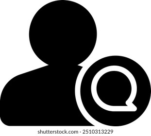 Vector de ilustración de icono de glifo de mensaje