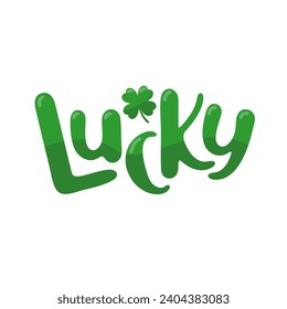 Message of good luck and prosperity decorated with clover leaves for St. Patrick's Day.