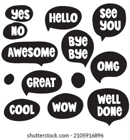 Message Hand drawn Doodle illustration set.
