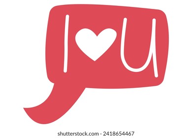 Message Hand Drawn Valentine Day Sticker