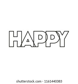message happy with hand made font