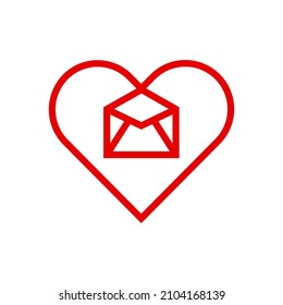 Logo del mensaje y del corazón. ilustración vectorial