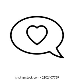 Mensaje con corazón. Icono de esquema