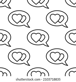 Message with heart. Seamless pattern