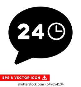 Message Hours EPS vector pictogram. Illustration style is flat iconic black symbol on white background.