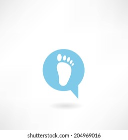 message with a human footprint icon
