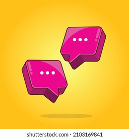 Message icon 3D design. Communication symbol. Chat sign. Illustrator design. 3D vector. 