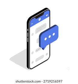 Icono de mensaje. Ilustración isométrica 3D. Vector aislado para Anuncio, póster, presentación, infografía, Web, App y otros usos.