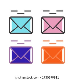 message icon, with 4 color and outline options. also suitable for use as logos and illustrations.