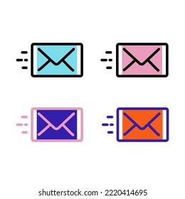 Message icon, with 4 color and outline options. also suitable for use as logos and illustrations.