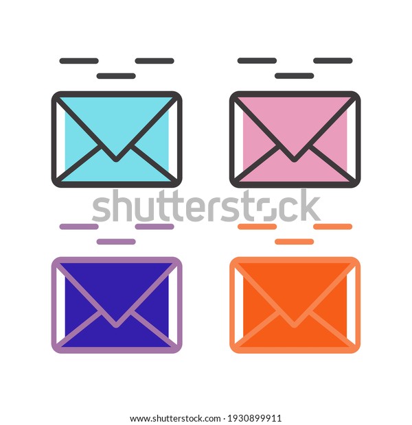 message icon, with 4 color and\
outline options. also suitable for use as logos and\
illustrations.