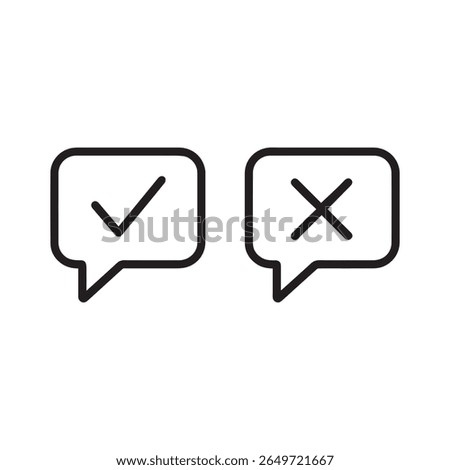 Message Icon with Agree and Disagree Outline Symbols