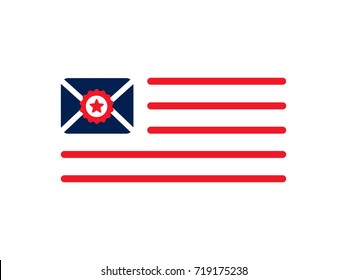 message icon, the American flag