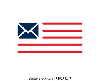 message icon, the American flag