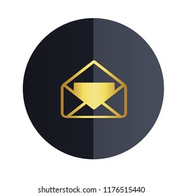 Message Icon Black Circle Background Vector Image
