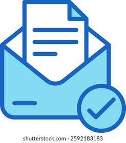 Message Icon Blue Vector Illustration