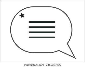 message icon or chat icon in black and white and color eps 10