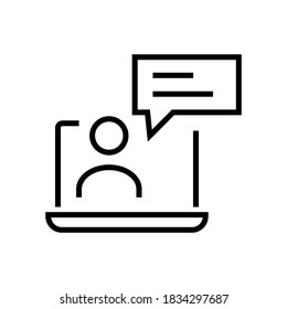 Message Icon, Chat Bubble Editable stroke. Communication linear icon. The symbol can denote Dialogue, speak. Vector illustration Isolated.