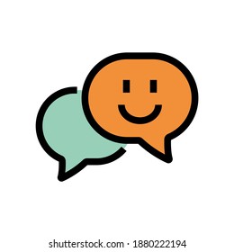 Message Icon, Chat Bubble Editable stroke. Communication linear icon. The symbol can denote Dialogue, speak. Vector illustration Isolated.