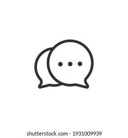 Message icon. chat icon. line icon. isolated in white