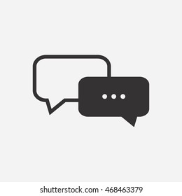 Message icon, chat icon on light background. Vector illustration.