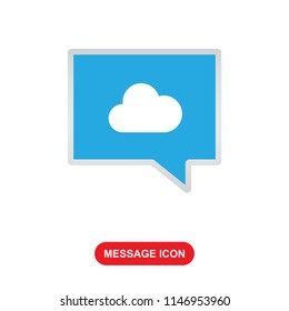 message icon with cloud symbol vector icon