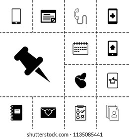 Message icon. collection of 13 message filled and outline icons such as hand on smartphone, love letter, home on phone display. editable message icons for web and mobile.