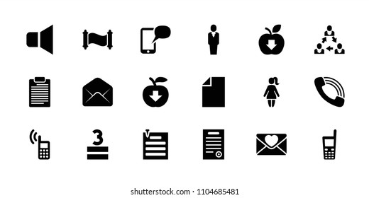 Message icon. collection of 18 message filled icons such as love letter, old phone, call, paper pin, bill of house, phone. editable message icons for web and mobile.
