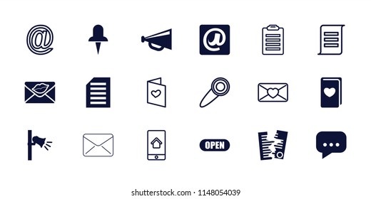 Message Icon. Collection Of 18 Message Filled And Outline Icons Such As Megaphone, Love Letter, At Email, Open, Check List, At Mail. Editable Message Icons For Web And Mobile.