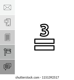 Message icon. collection of 6 message outline icons such as direction board, 3 allowed, chat, paper, mail. editable message icons for web and mobile.