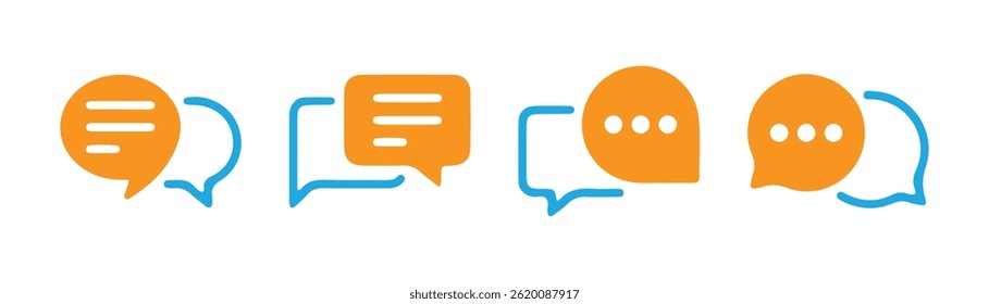 Colección de icono de mensaje. Iconos de chat en diferentes estilos. Icono de discurso de burbuja de conversación de correo. Ilustración vectorial EPS 10