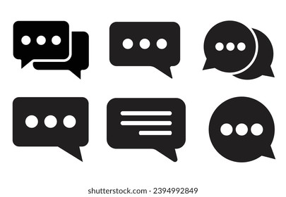 Message icon. Collection of vector symbol on white background. Vector illustration.