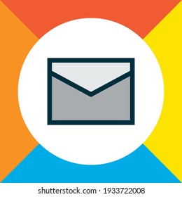 Message icon colored line symbol. Premium quality isolated letter element in trendy style.
