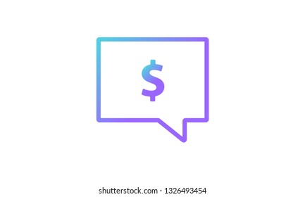 message icon concept, message icon with dollar money symbol. modern gradient style vector icon