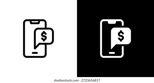 Message icon concept with flat Black White Background. Vector illustration.