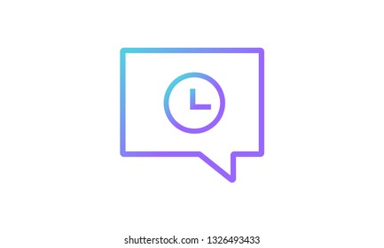 message icon concept, time message icon concept. modern gradient style vector icon