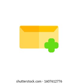 message icon design flat style, mail icon, add icon, logo and presentation template