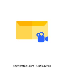 message icon design flat style, mail icon, video icon, logo and presentation template